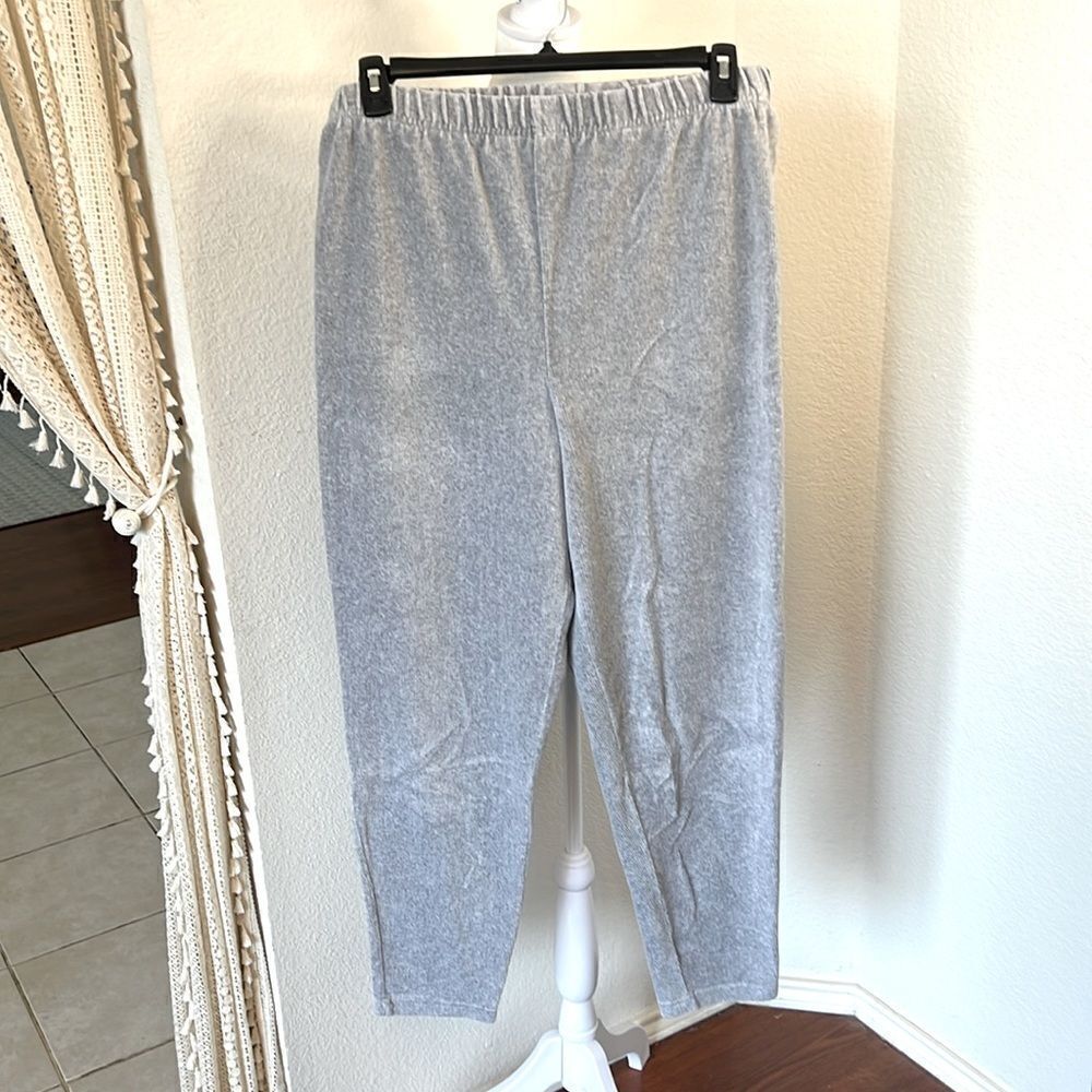 Royal Wear Women's Ribbed Velour Like Pull-On Elastic Waist Lounge Pant ~ Size L